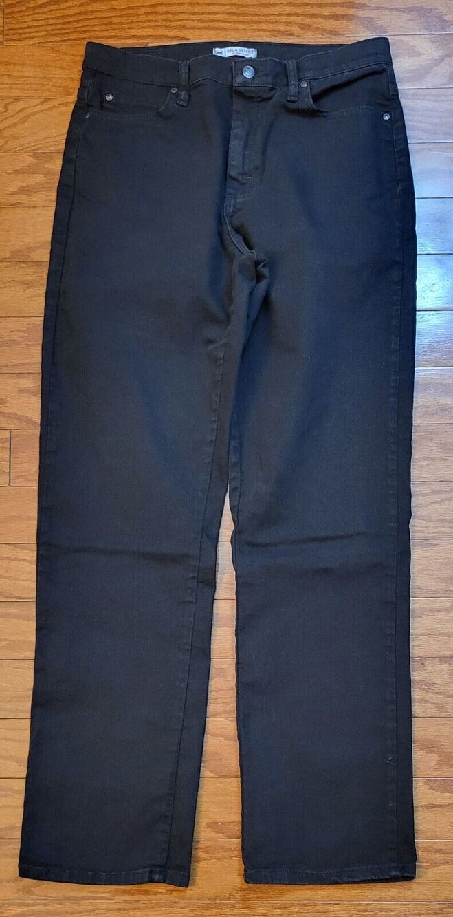 Lee Relaxed Fit Jeans Women Size 12L High-Rise Black Denim
